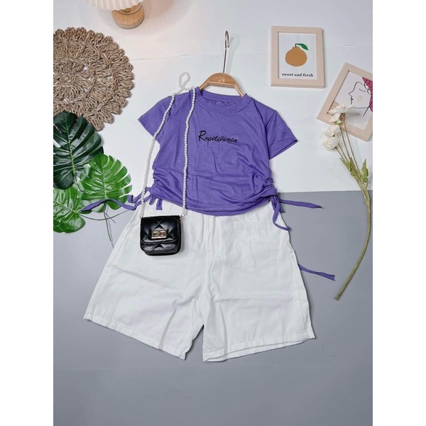 Áo croptop rút hông tím TC6