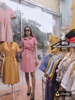 Váy sơ mi đai eo ( ảnh thật )