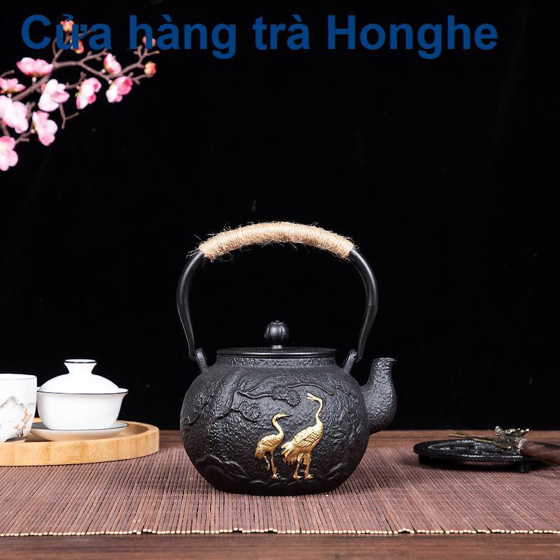 Ấm trà bằng gang Jingjie Pro có lưới pha trà, đun sôi, nước Bộ Kung Fu
