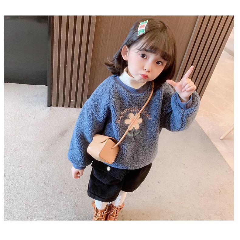 Áo sweater dài tay cổ lọ thời trang xinh xắn cho bé gái