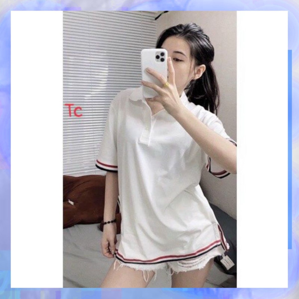 Áo polo phối màu siêu hot trend 2023 , Form áo unisex dáng thụng phong cách trẻ trung năng động nganunisex