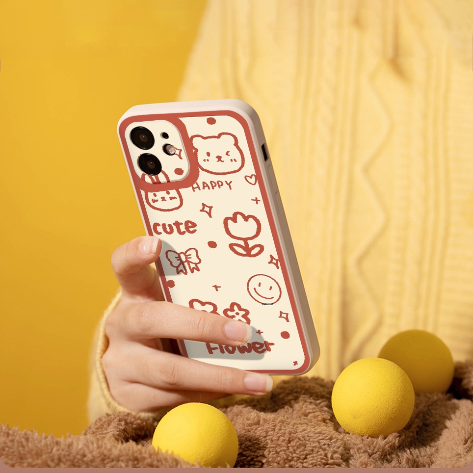 Ốp lưng iphone Flower cạnh vuông dẻo viền vuông iphone 6splus/7/7plus/8/8plus/x/xr/xs/11/12/pro/max/plus/13promax tr269