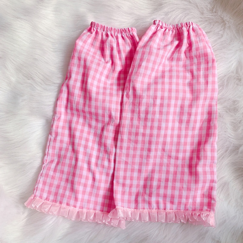 Xiangbao Vỏ Bọc Đầu Gối Dáng Rộng Phối Ren Mỏng Giữ Ấm Chân Họa Tiết Trái Tim Màu Hồng Kẻ Sọc Phong Cách Gothic Harajuku Ngọ