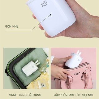 Máy hâm sữa cầm tay mini JIFFI 3.0 không dây cắm sạc usb siêu tiện lợi hàng Chính hãng - BH 12 tháng