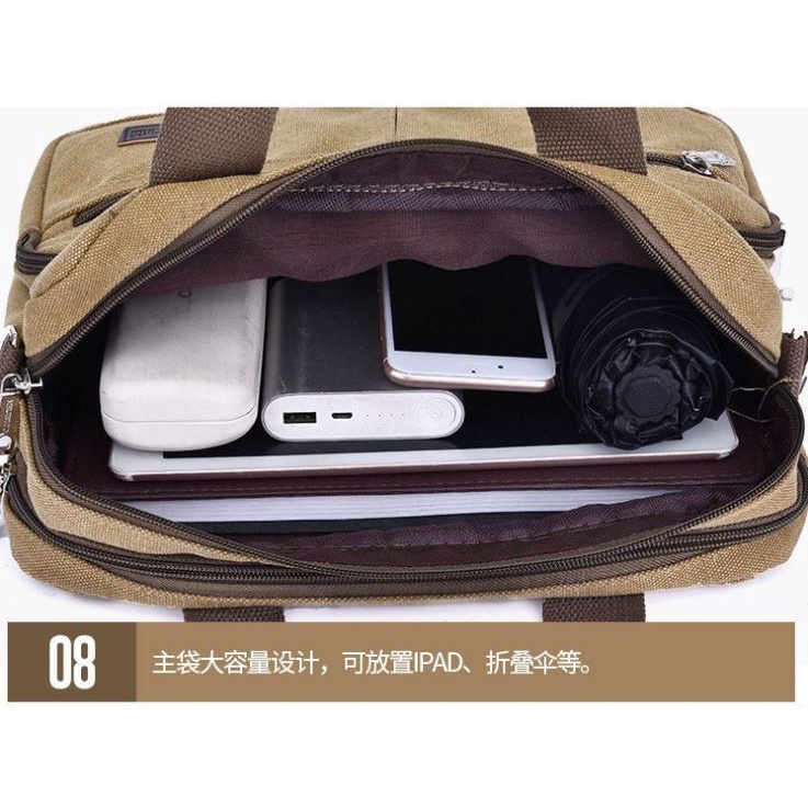 Túi đeo chéo nam size lớn vải bố canvas xách tay thời trang Hàn Quốc Túi đeo vai nữ Tuxa store