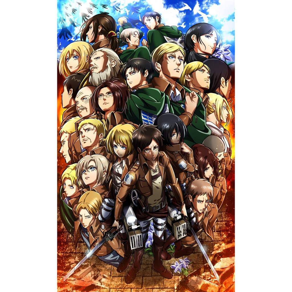 [COMBO] [135-300gsm] Poster Anime/Manga Attack On Titan - Glossy Giấy Ảnh Bóng A4,A5