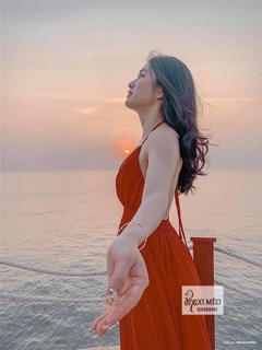ĐẦM MAXI ĐỎ CỔ YẾM ĐAN DÂY (KÈM HÌNH THẬT)