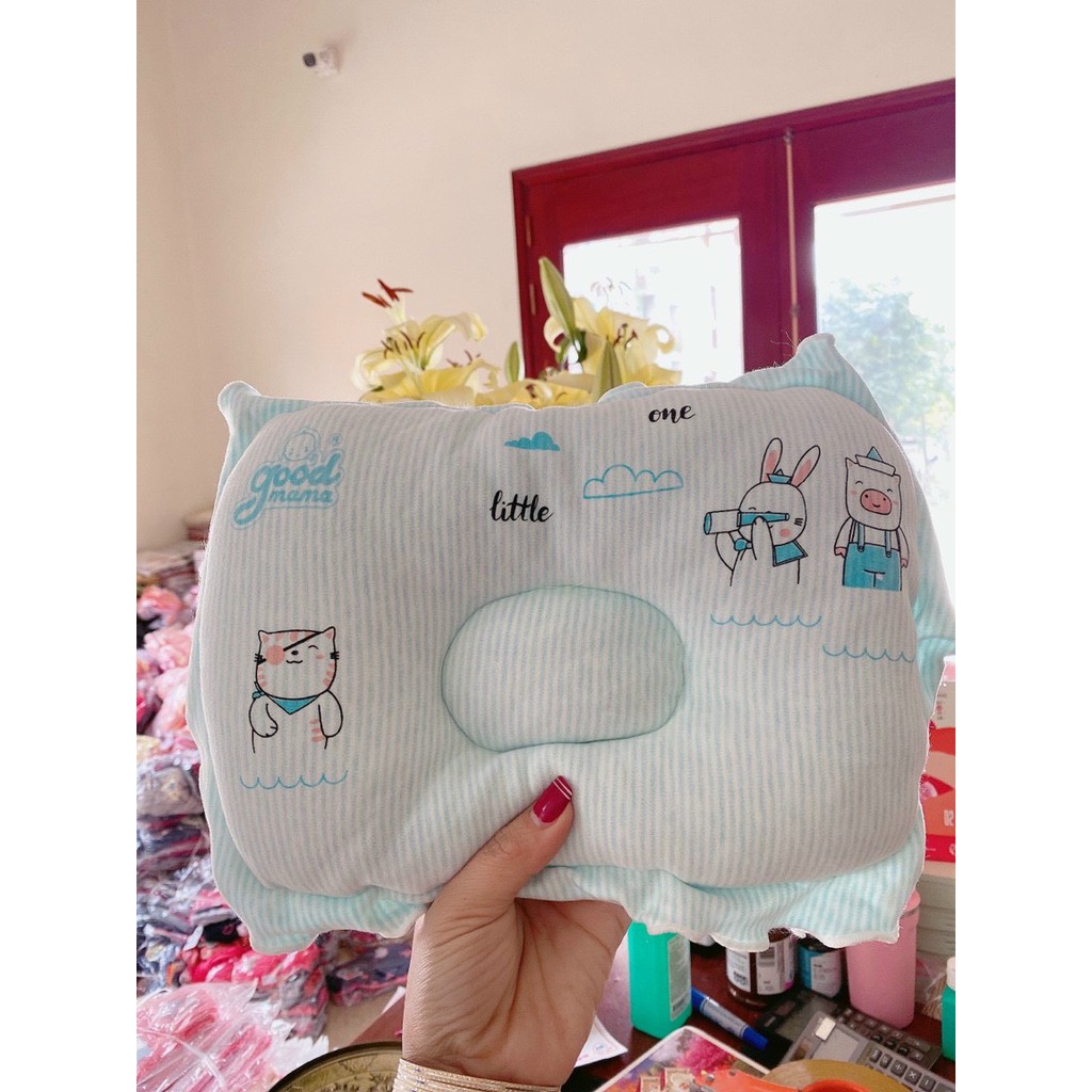 Gối xô Chống Bẹp Đầu sơ sinh Goodmama hàng đẹp đạt chuẩn