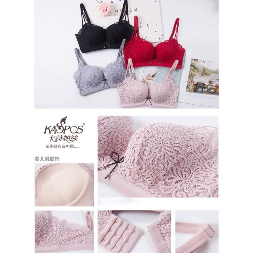 Áo lót ren hoa đệm hơi không gọng hàng cao cấp M6789