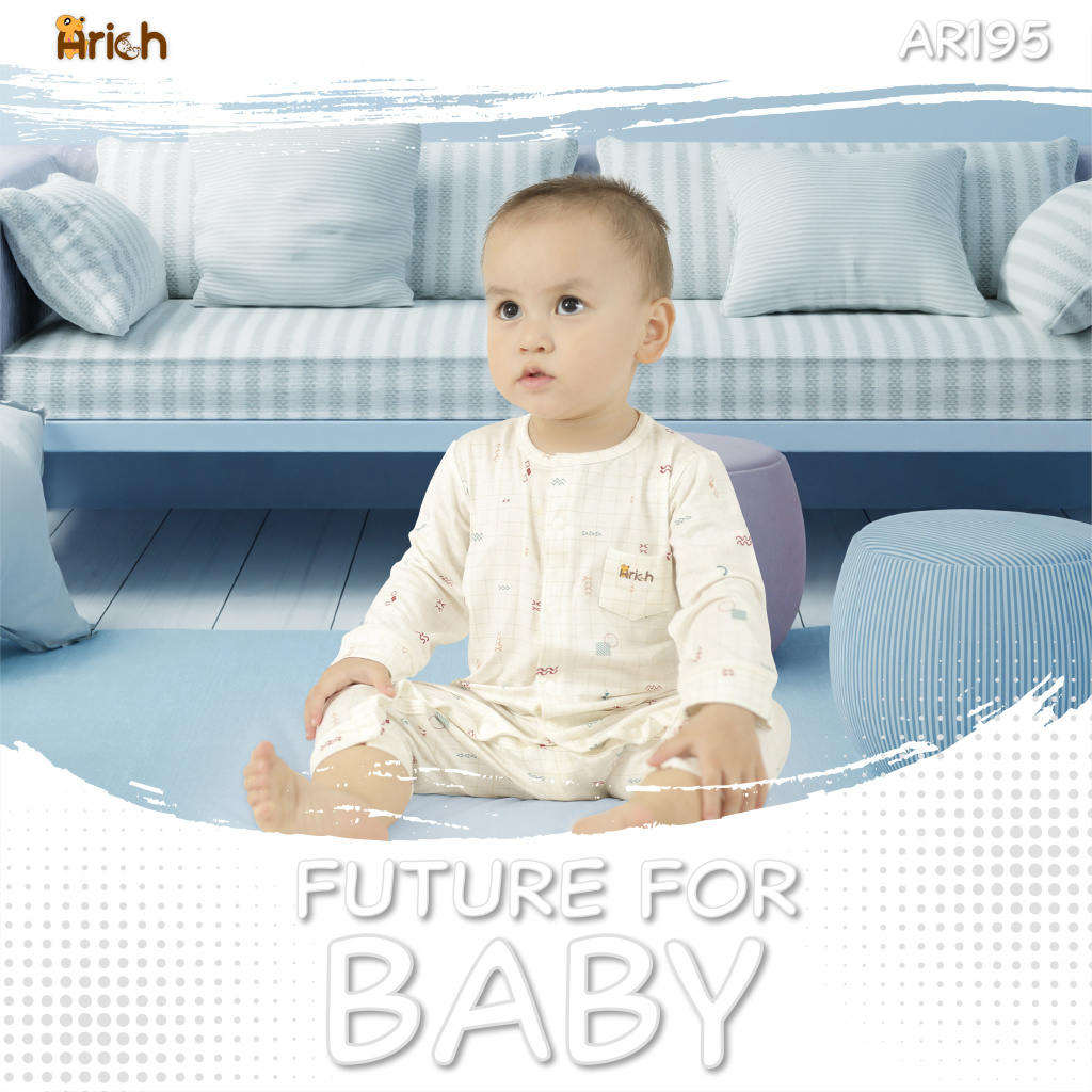 Bộ body dài Arich họa tiết mới (size từ 0-3 tháng đến 9-12m tháng)