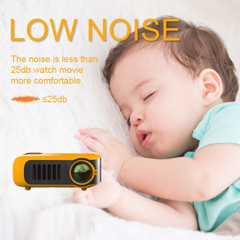 Máy Chiếu Mini A2000, Máy Chiếu Cầm Tay Rạp Hát Tại Nhà 1080P HD LED Máy Chiếu Phim có thể kết nối điện thoại, laptop, máy tính