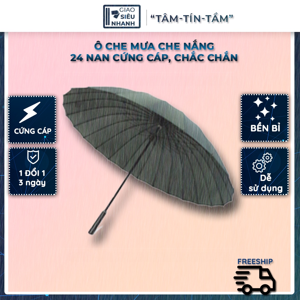 Ô siêu to, Ô dù cỡ lớn cán dài 24 nan chống lật, tán rộng 130 cm cho 3 người - SIÊU CHẮC LOẠI ĐẸP
