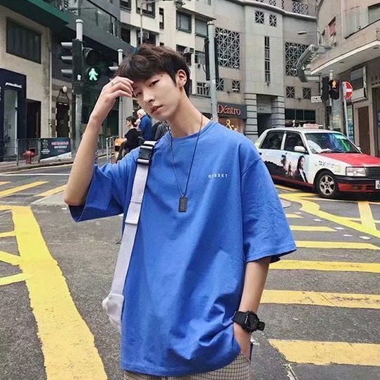 Áo thun tay ngắn dáng rộng size lớn S-5XL màu trơn đơn giản dễ phối phong cách Harajuku Nhật Bản thời trang mùa hè