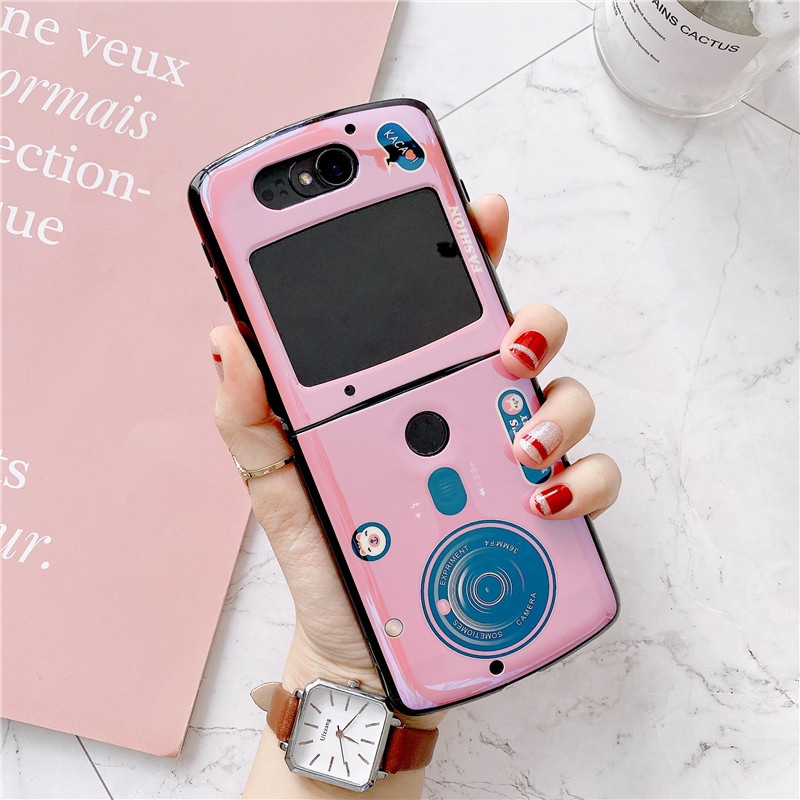 Ốp Điện Thoại Hình Máy Ảnh Ánh Sáng Xanh Cho Motorola MOTO Razr 5G 2020