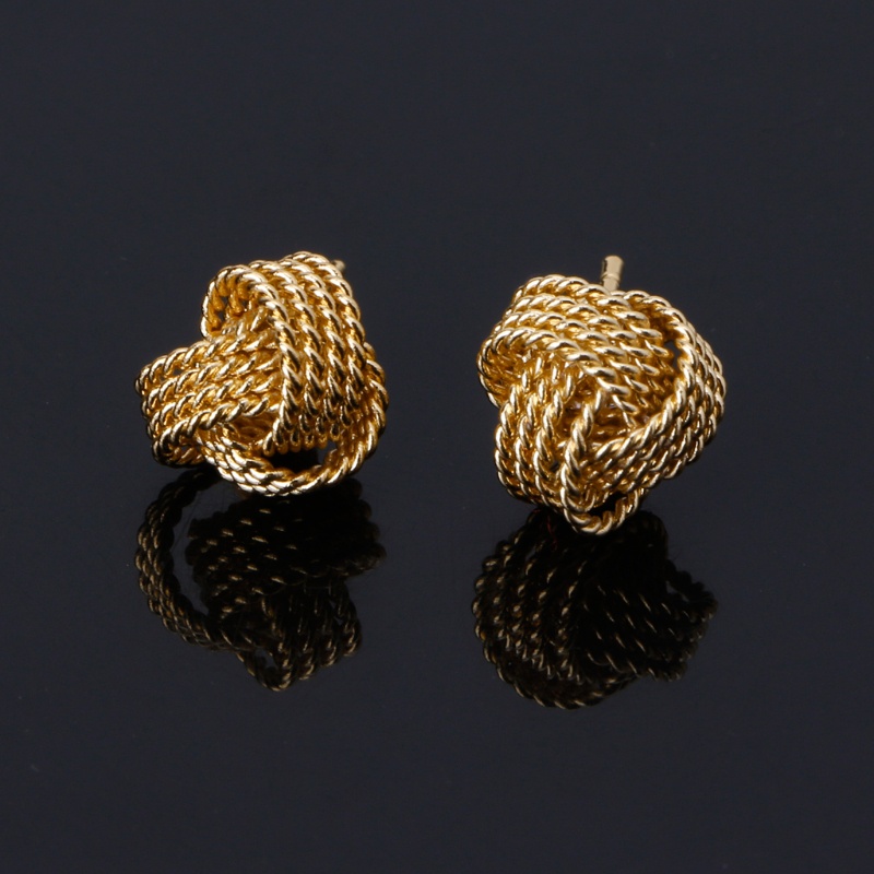 Youyo Khuyên Tai Dạng Hạt Xoắn Nhỏ Màu Bạc Đơn Giản Sáng Bóng Không Gây Dị Ứng