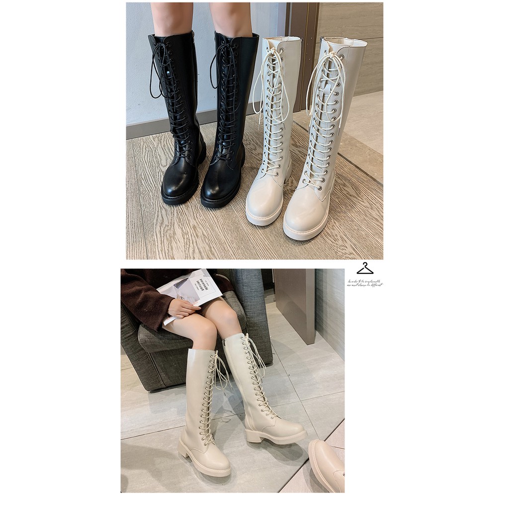 Bốt da trơn cao cổ buộc dây cá tính MBS500 - Seun Shoes | BigBuy360 - bigbuy360.vn