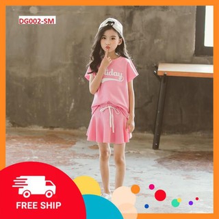 Set bé gái size đại quần giả váy Holiday sành điệu - DG002 - Sale