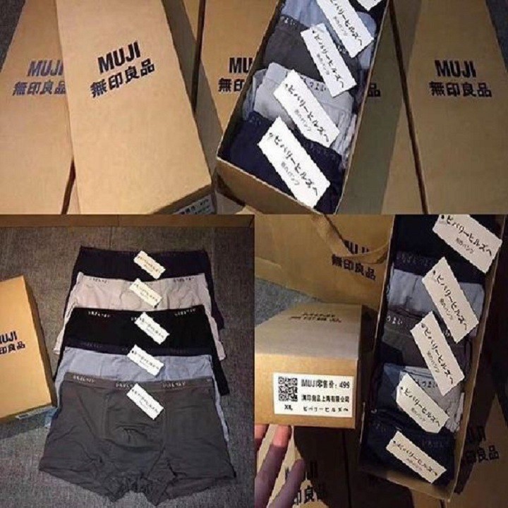 Set 5 Quần Lot Nam Muji Nhật Bản Tặng Kèm 1 Đôi Tất Nam Cổ Dài