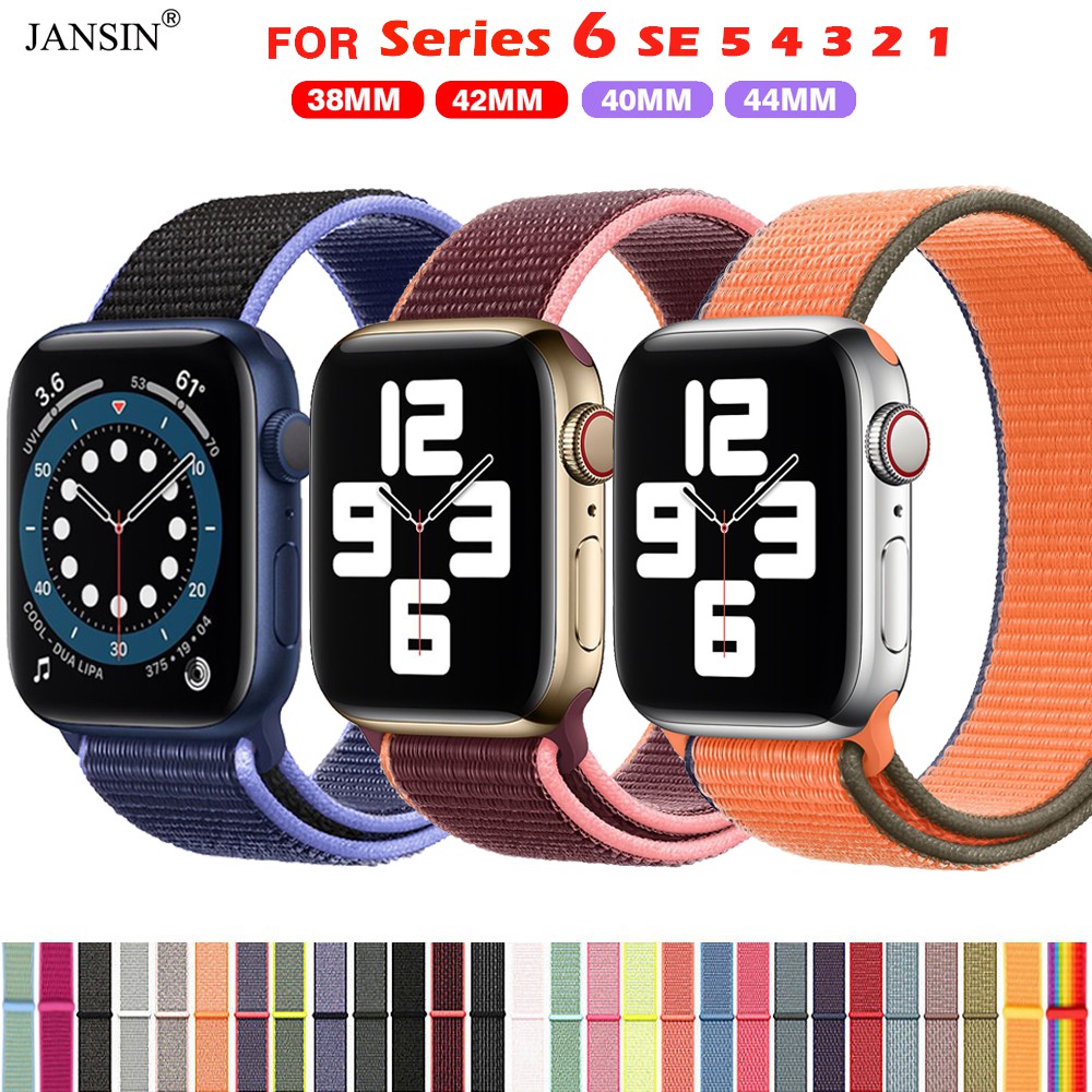 Dây đeo bằng nylon dệt thời trang cho đồng hồ Apple Watch 7 SE 6 5 4 3 2 1 41mm 45mm 38mm 42mm 40mm 44mm