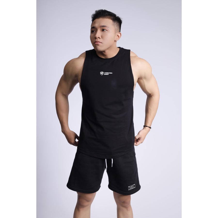 Unbeaten Tank Top UNS - Áo tank top tập gym, chất vải cotton co giãn 4 chiều, thấm hút, thoáng mát