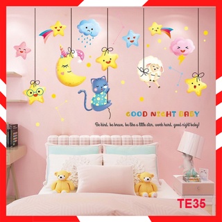 Decal dán tường Trăng Sao TE35