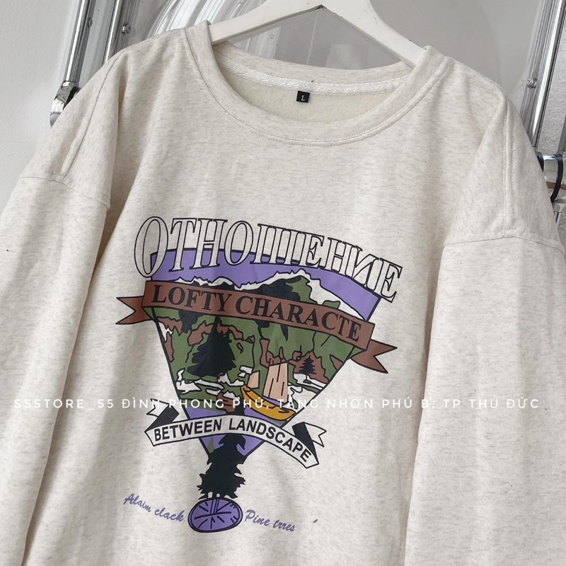 [SẴN] Áo Sweater Form Rộng Nam Nữ OTHO -Áo Nỉ Dày Dặn Tay Bồng Unisex