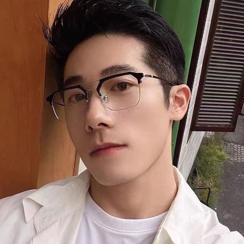 Kính Mát Gọng Đôi Chống Ánh Sáng Xanh Phong Cách Retro Cho Nam