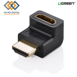 Đầu nối cổng HDMI male sang HDMI female vuông góc 90 độ - UGREEN 20110 - (màu đen)