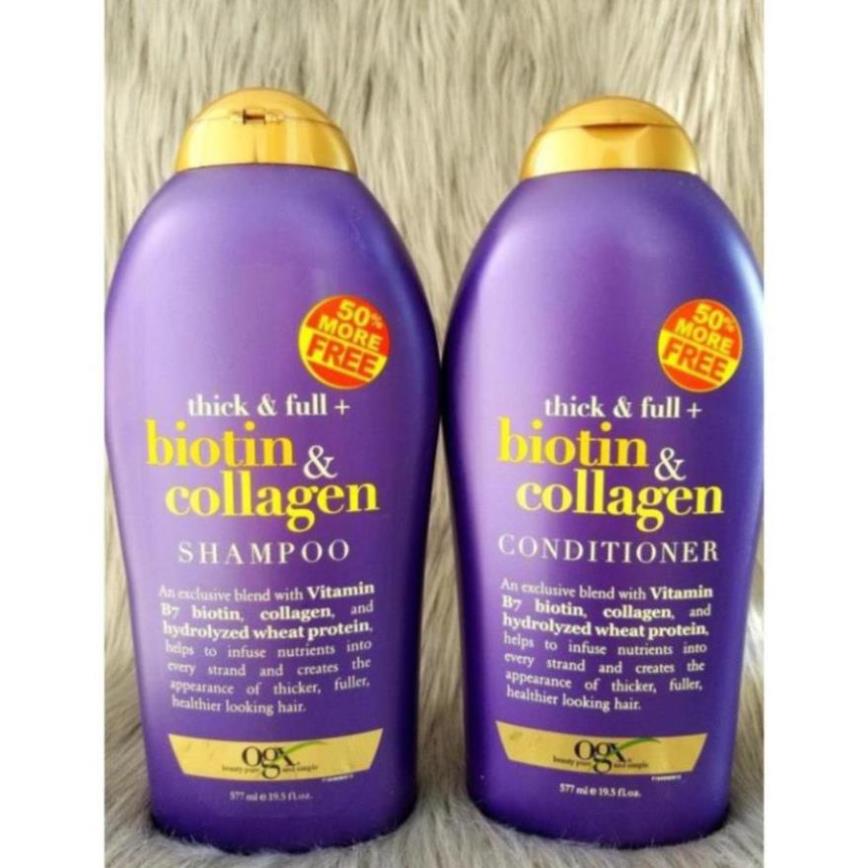 BIOTIN COLLAGEN DẦU GỘI XẢ 💕𝑭𝒓𝒆𝒆𝒔𝒉𝒊𝒑💕577ml giúp giảm rụng tóc, nhanh phục hồi tóc