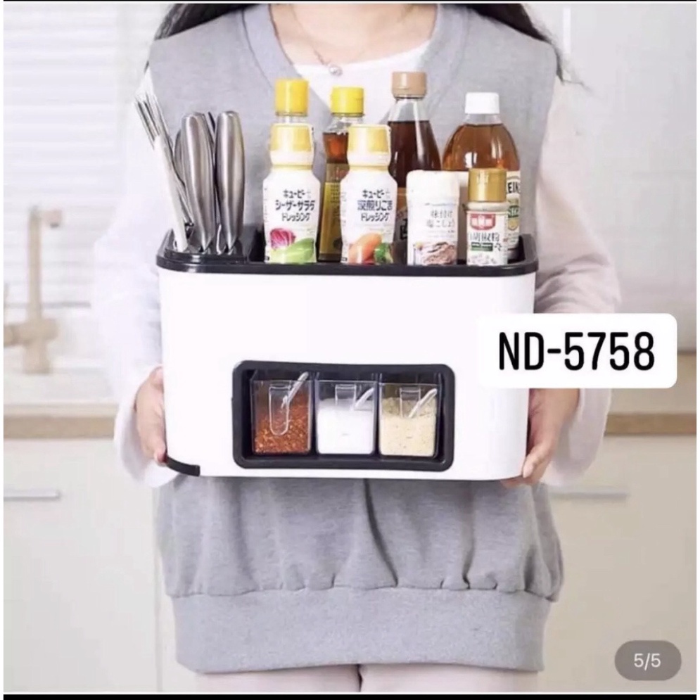 Kệ bếp, kệ để đồ nhà bếp kèm 3 hũ đựng gia vị có nắp nhựa Việt Nhật 5758