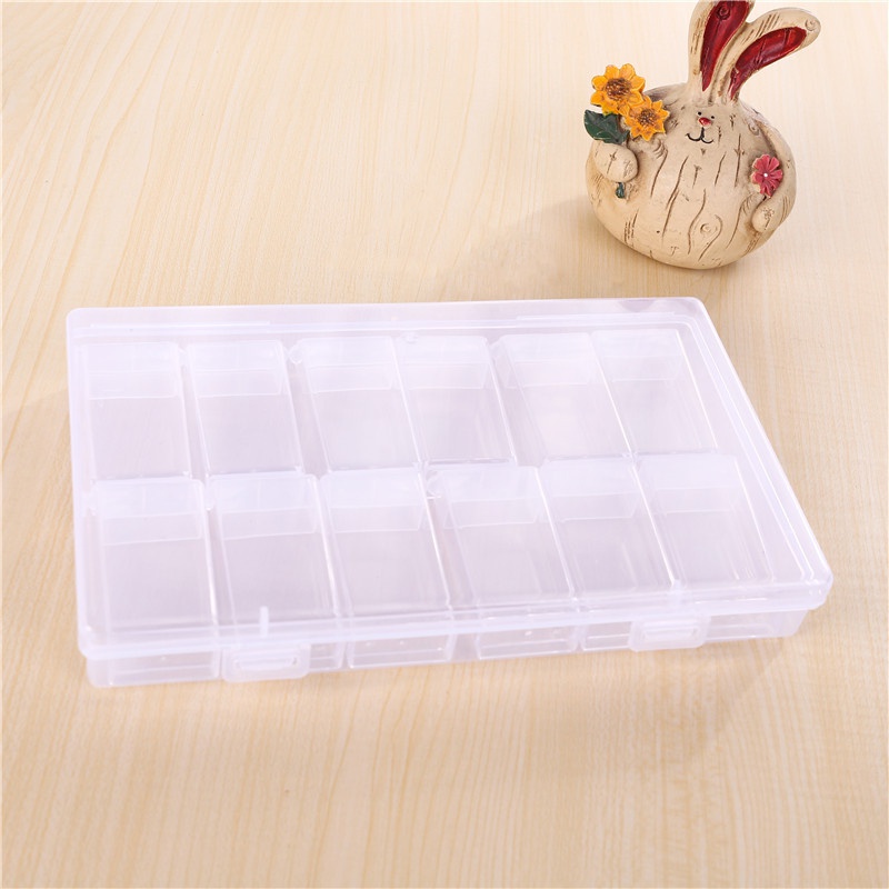 Hộp Thủy Tinh Trong Suốt 12 Ngăn Đựng Hạt / Gạo Tiện Dụng