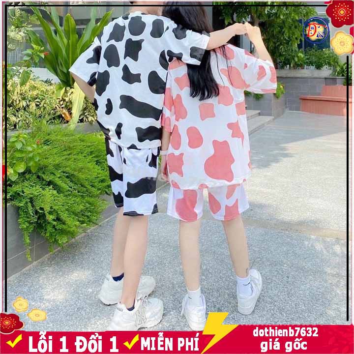 Đồ bộ mặc nhà ⚡️ GIÁ SẬP SÀN ⚡️ sét quần áo hoạt hình form rộng Unisex bò sữa dành cho nam nữ