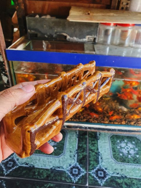 CẦU TRÁNG MEN TRANG TRÍ HỒ CÁ NON BỘ 20x4x5cm