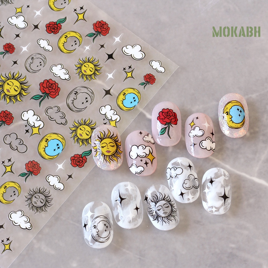 Miếng Dán Trang Trí Móng Tay Hình Hoa Hồng Và Thỏ Dễ Thương DIY Dành Cho Nữ