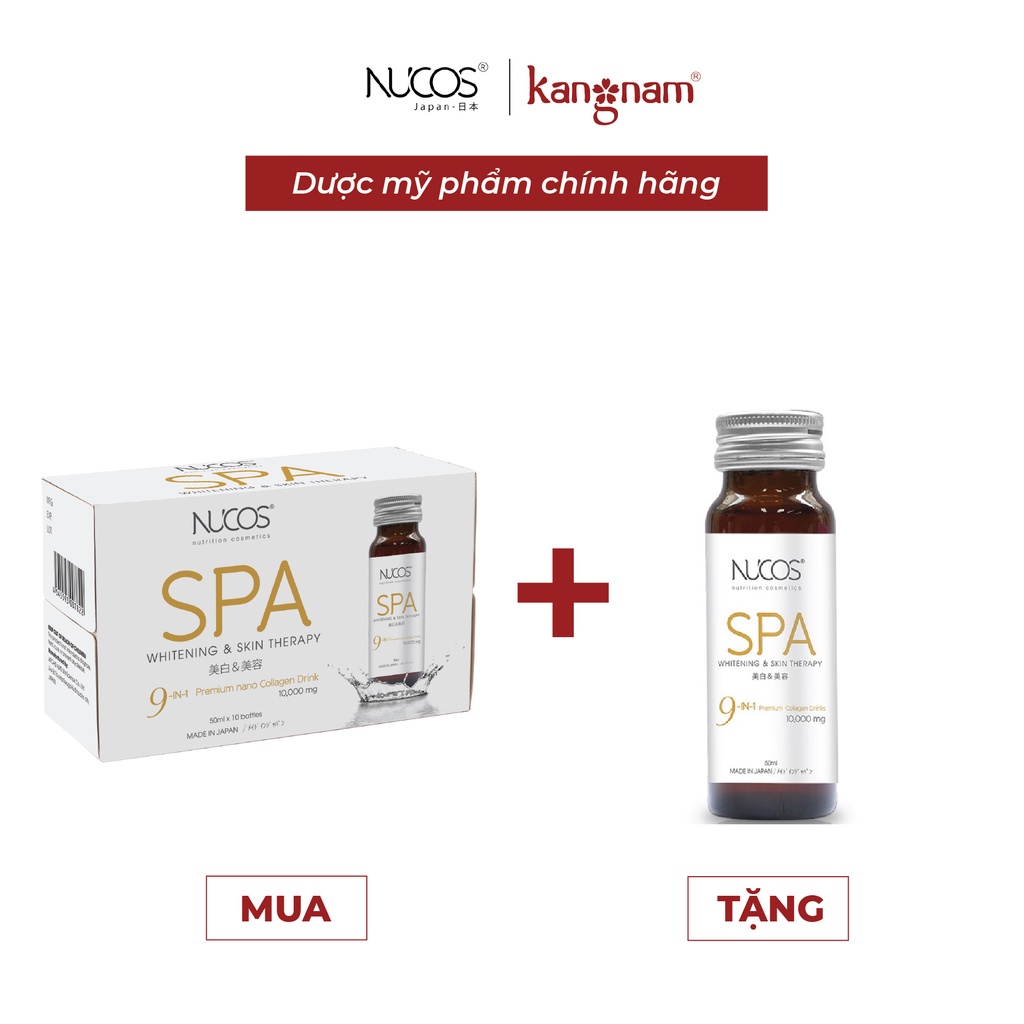 Nước Uống Bổ Sung Collagen Nucos Spa 50ml [1 hộp 10 chai] TẶNG 1 chai cùng loại