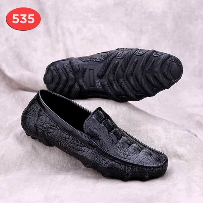 giày mọi lười nam da bò nguyên tấm đế cao su bạch tuộc phong cách, chống hôi chân, êm chân SHOES 2H size 38 – 43, 2H-71