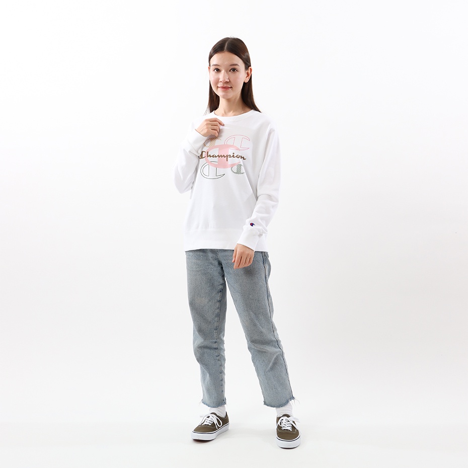 Áo Hoodies Champion JP C Graph Crew Màu Trắng CMPCWU025WHT