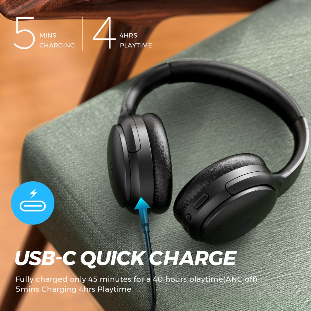 Tai nghe chụp tai Bluetooth SoundPEATS A6 ANC