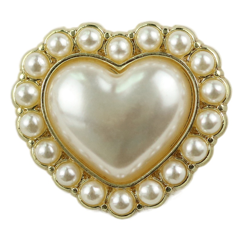 Set 10 Nút Trái Tim Bằng Hợp Kim Màu Vàng / Bạc Làm Đồ Thủ Công DIY