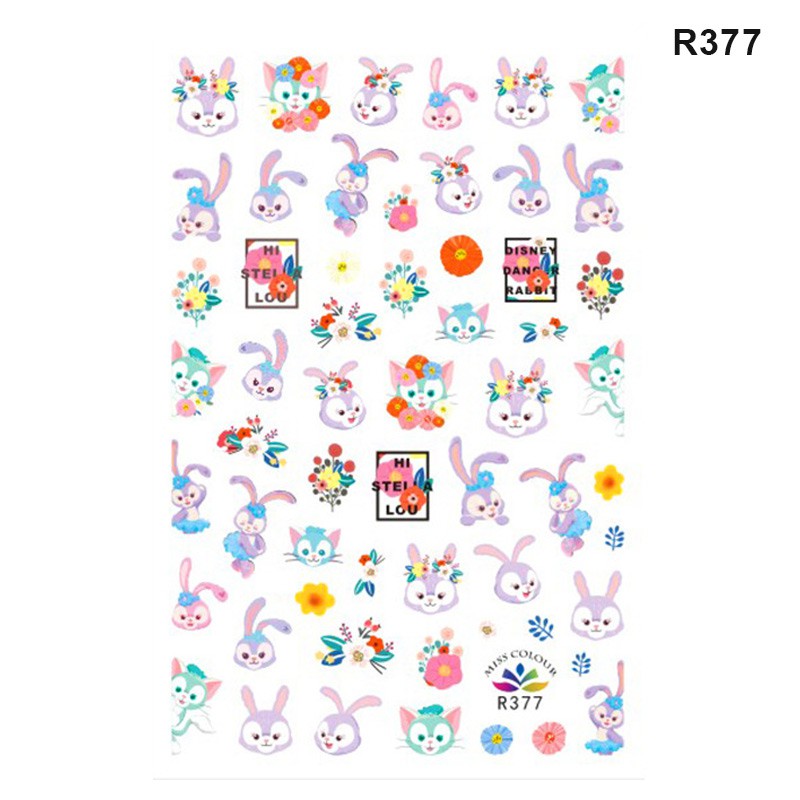 Sticker 3D họa tiết hoạt hình trang trí móng tay dễ thương