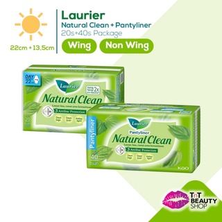 Image of Laurier Natural Clean Day Long Wing / Pantyliner - Day 25cm 16s Long Wing - Day 22cm 5s 20s - Pantyliner 40s - Pembalut Wanita