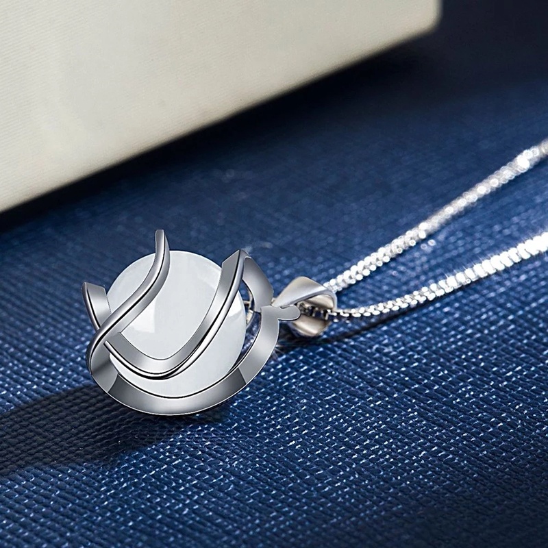 1 Vòng cổ kim loại mặt tròn màu trắng thời trang