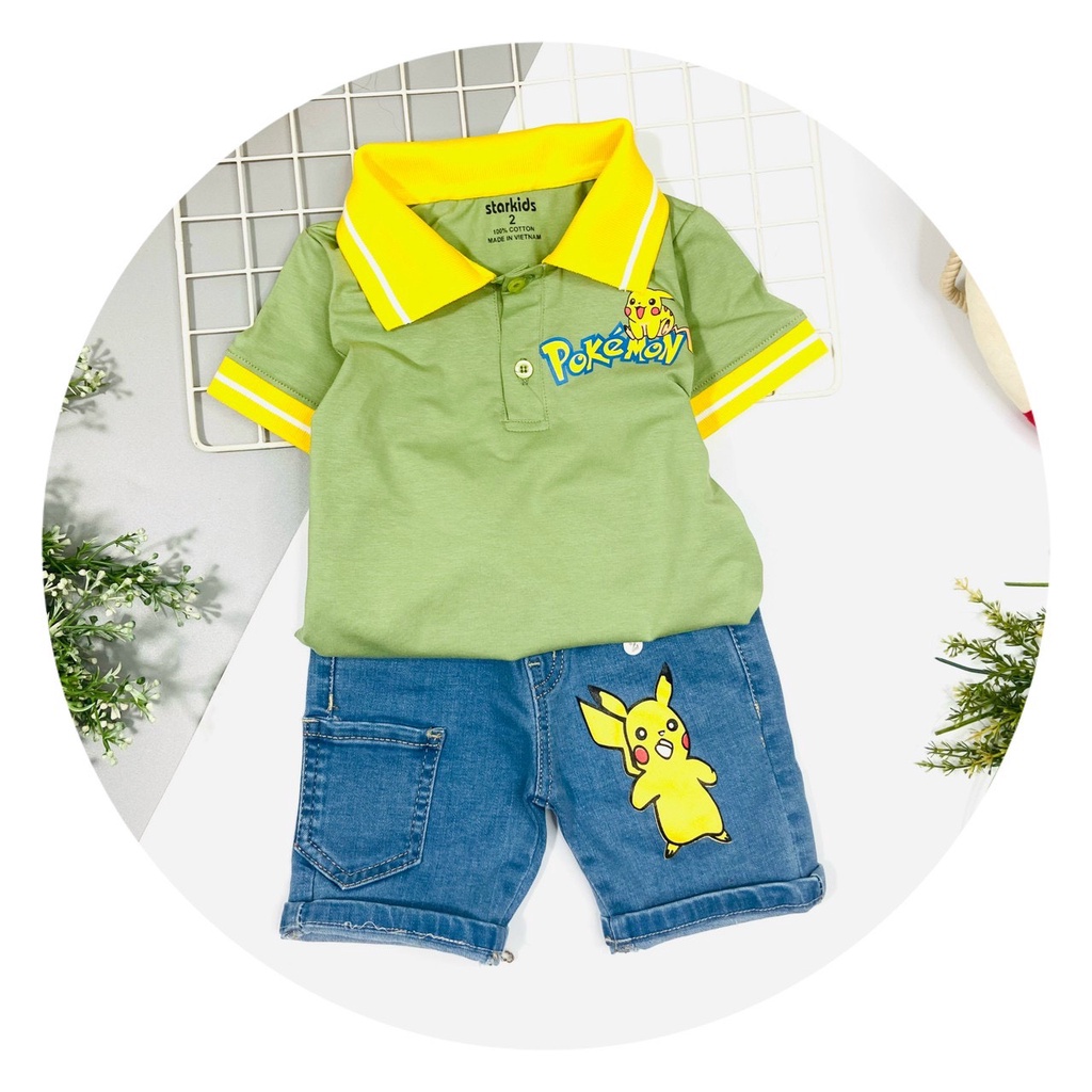 Quần jeans lửng STARKIDS cho bé trai bé gái size đại 10-55kg chất jeans nhập mềm mịn siêu dãn