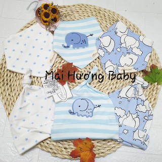 Set 3 yếm, 3 mũ momcare