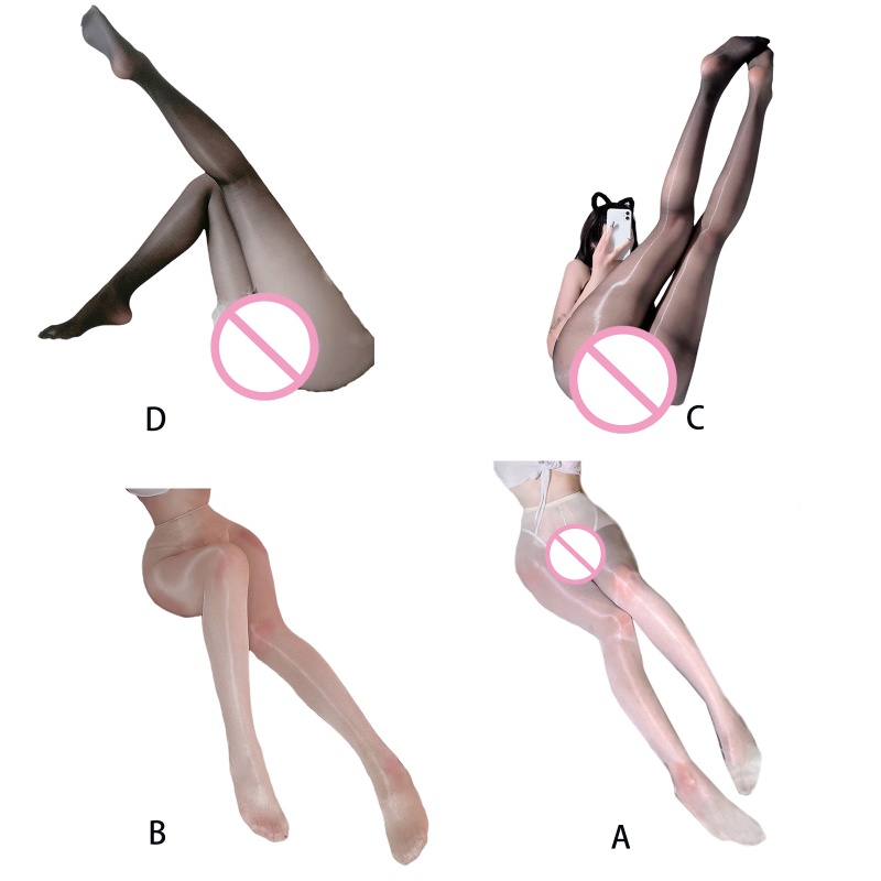 Xiangbao Quần Tất Bó Sát Lưng Cao Gợi Cảm Sáng Bóng Cho Nữ