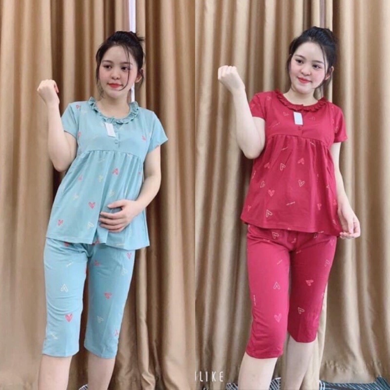 Bộ Bầu Hè Và Cho Con Bú B26 - Có Khoá Ti Kéo 2 Bên Tiện Lợi - Hàng Cotton Loại 1 Chuẩn Đẹp Mềm Mát Co Giãn 4 Chiều