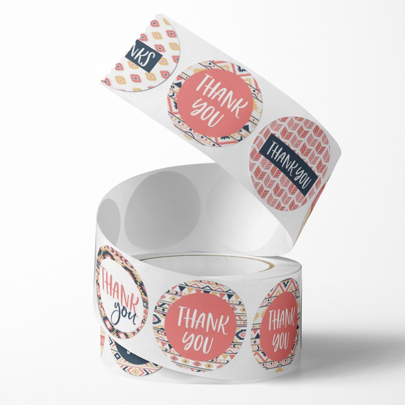 Seng Nhãn Dán Tròn In Chữ Thank You Dùng Trang Trí Gói Đồ Tráng Miệng Cho Cô Dâu / Tiệc Cưới