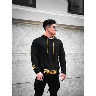 Áo Hoodie Cotton Mutant Kiểu Dáng Thể Thao Màu Đen