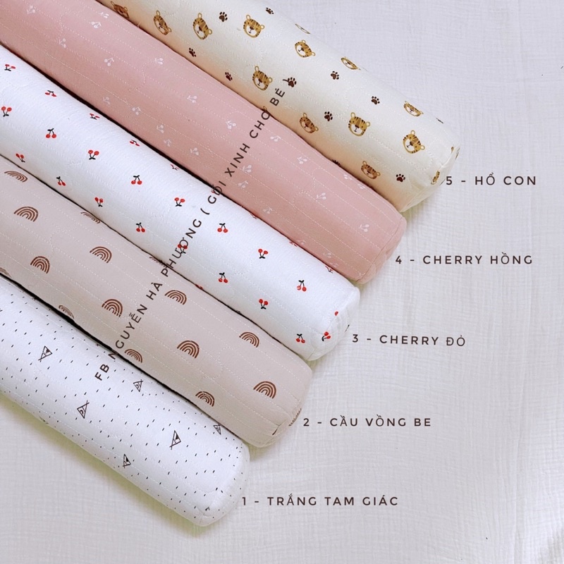 Gối ôm xô muslin chần bông cao cấp