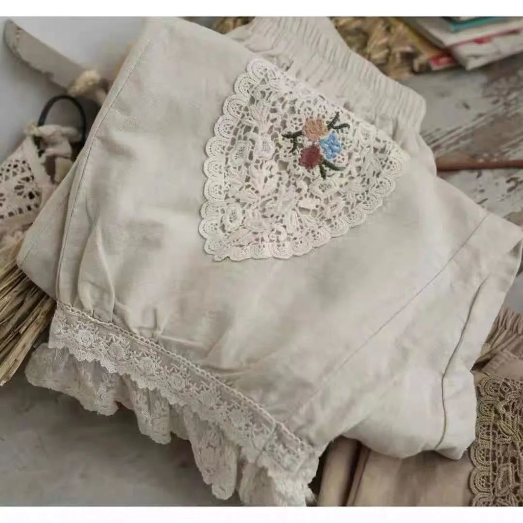☻ L O T U S ☻ Quần Harem Nữ Thêu Hoa Plus Size LFB0196